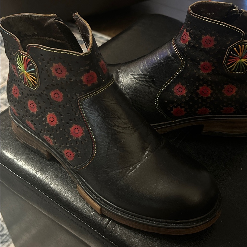 Floral Embroidered Ankle Boots - image 3